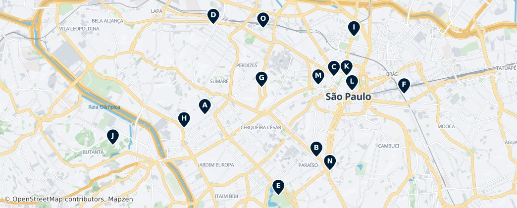 Map of Hidden Gems of São Paulo