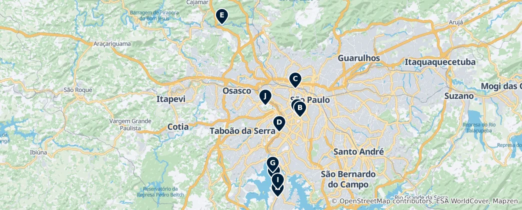 Mapa Landmarks & Monuments