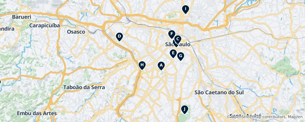 Mapa Parks & Squares
