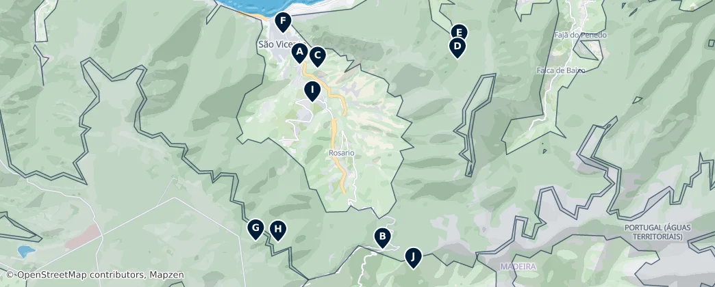 São Vicente Highlights — Map