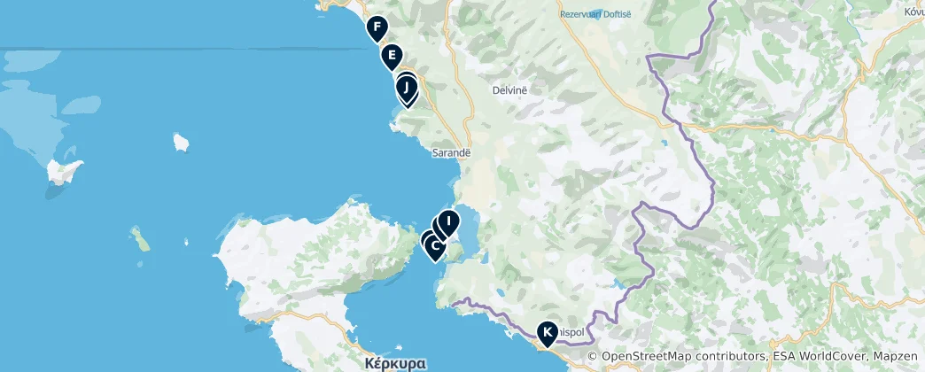 Mappa di Beautiful Beaches