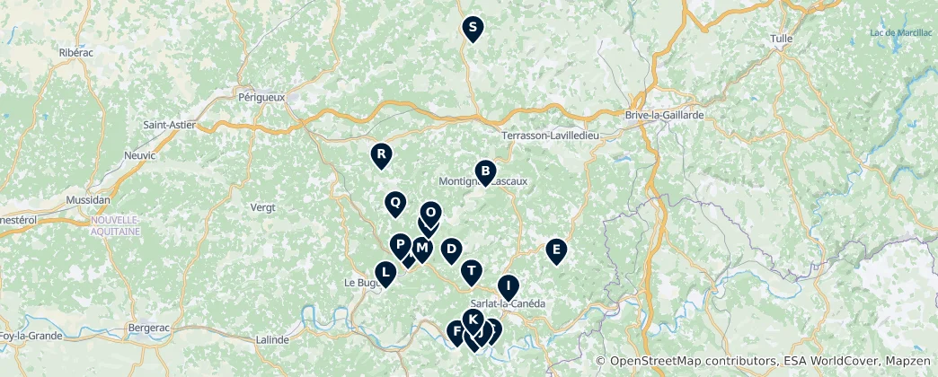 Map of Dordogne Heritage Trail