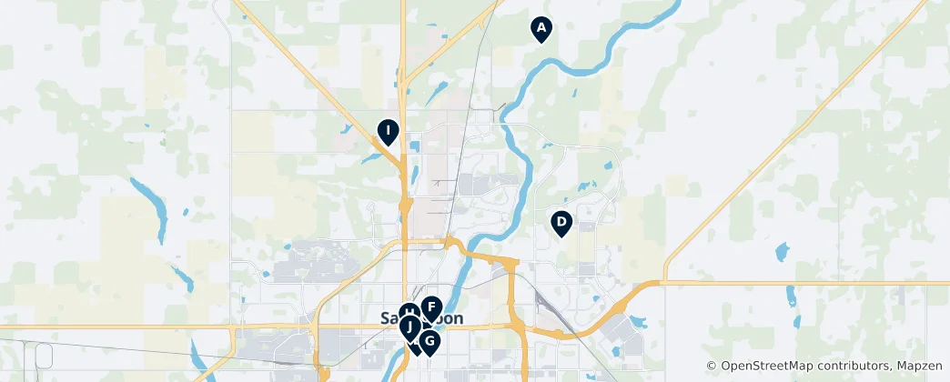 Map of Saskatoon Essentials