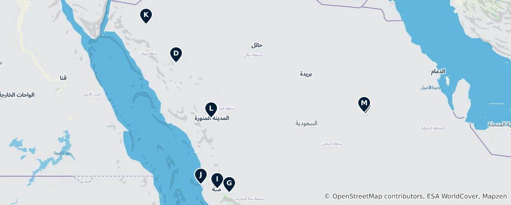 Map of Editor's Choice: Saudi Arabia