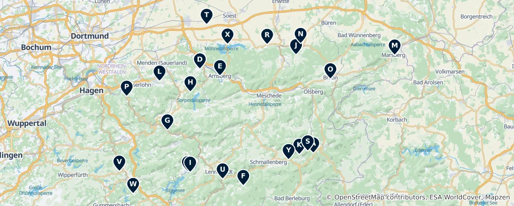 Карта Sauerland's Essential Treasures