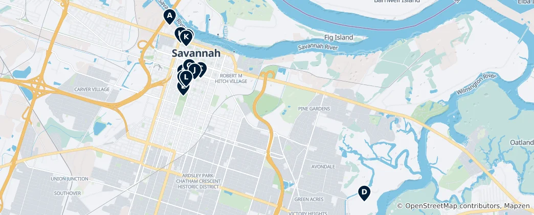Mapa Savannah Unmissables
