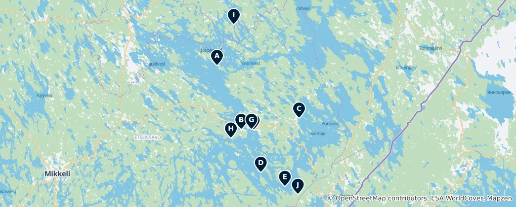 Map of Lakeside Retreats