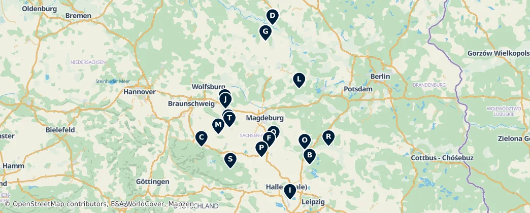 Regional Heritage Sites — Carte