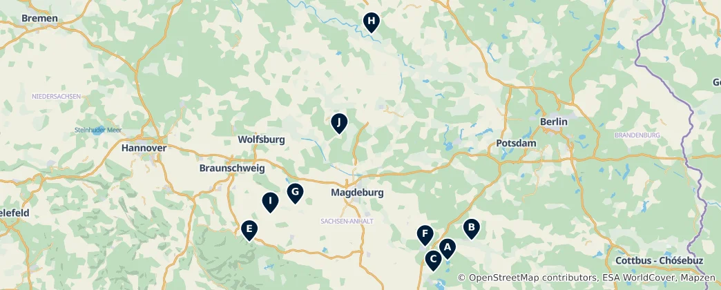 Kaart van Sachsen-Anhalt Essentials