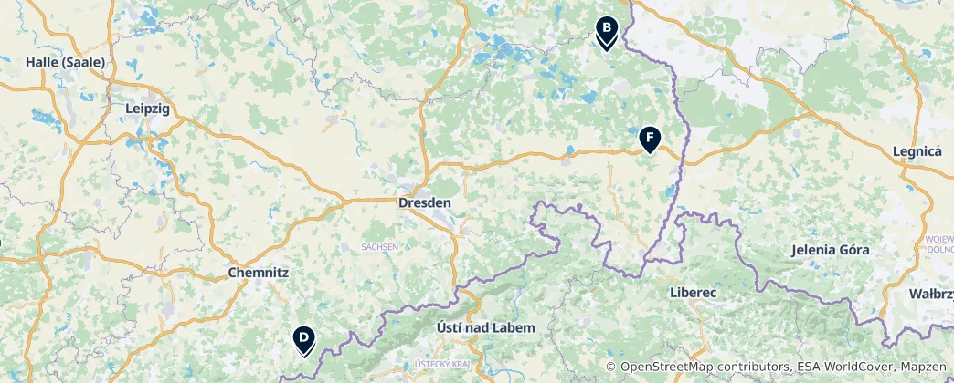 Map of Saxony Parks and Nature