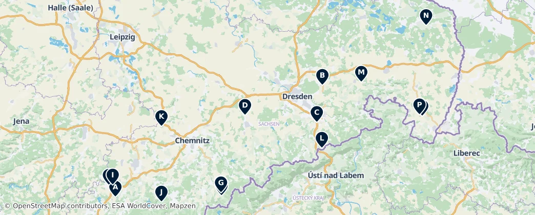 Map of Saxony's Vistas and Bridges