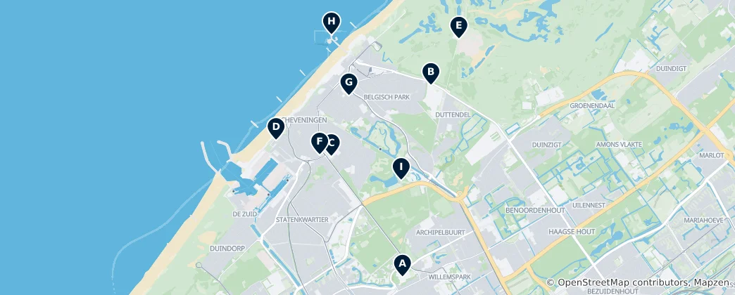 Mapa Scheveningen Heritage & Views