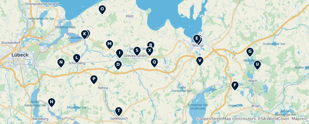 Karte von Heritage Sites and Memorials