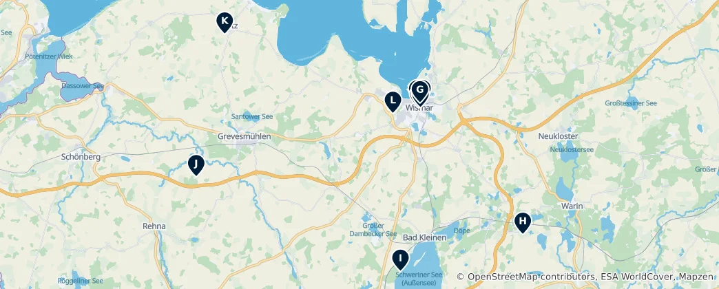 Mapa Schwerin's Essential Treasures
