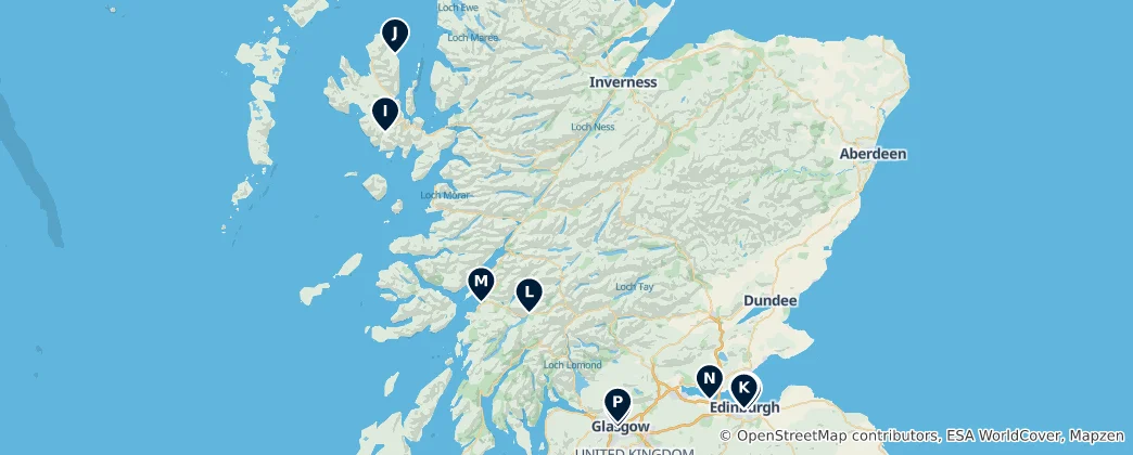 Mapa Scotland's Crown Jewels