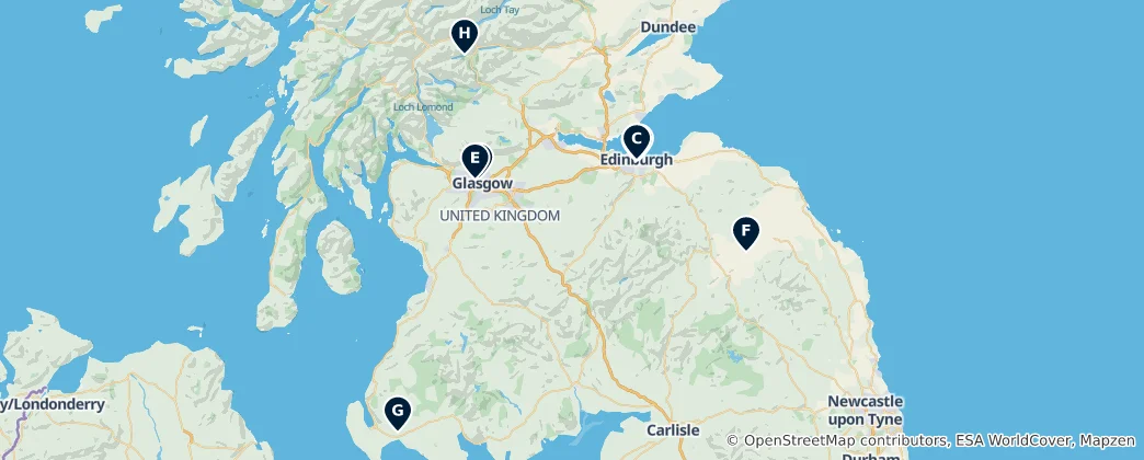 Mapa Scottish Religious Sites