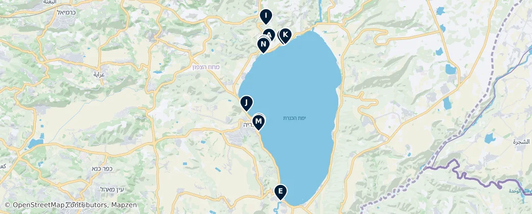 Karte von Sacred Sites of the Galilee
