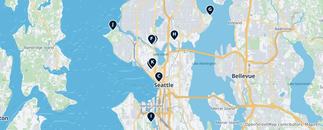 Mappa di Seattle Art & Sculptures