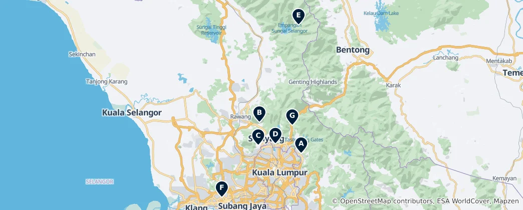Map of Hidden Gems of Selangor