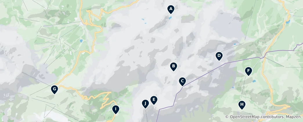 Map of Dolomites Alpine Refuges