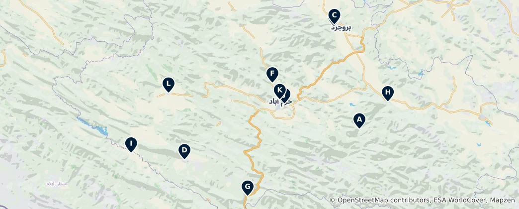 Mapa Lorestan Province Essentials