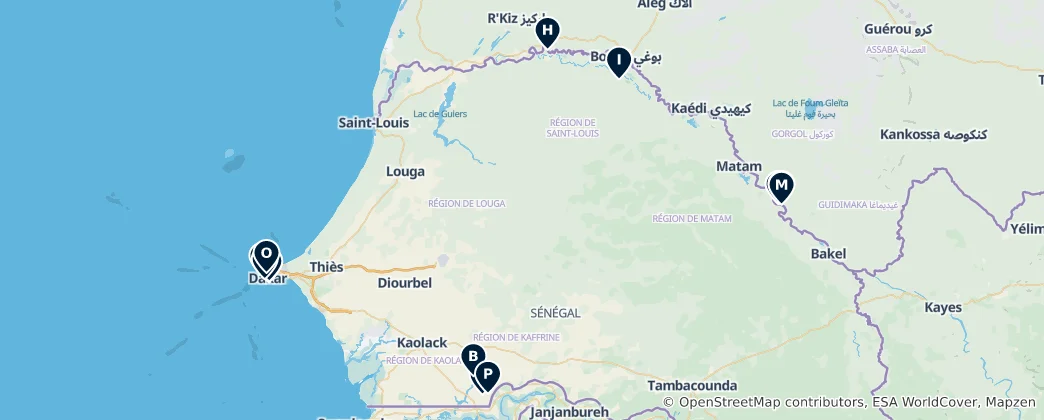 Map of Senegal's Cultural Treasures