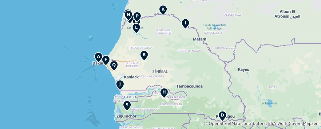 Map of Senegal's Natural Wonders