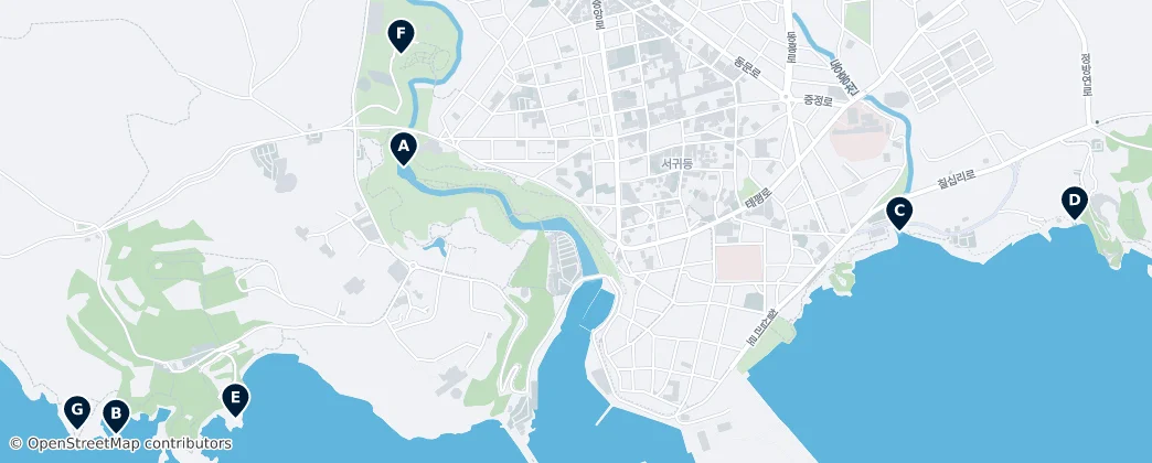 Mapa Nature & Landscapes of Seogwipo