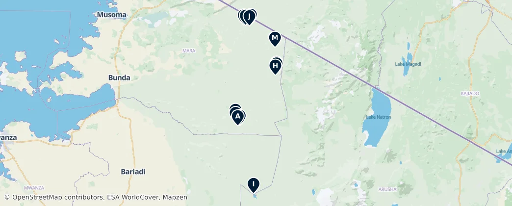 Serengeti Campsites — Map