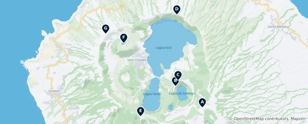 Carte de Sete Cidades Viewpoints