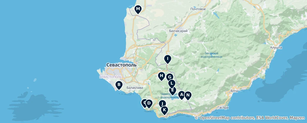 Mapa Crimean Natural Wonders