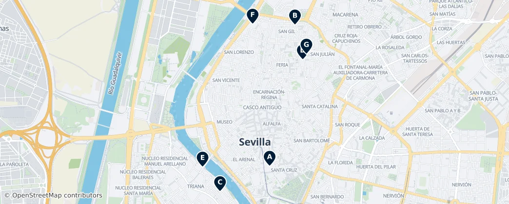 Mappa di Historic Churches of Seville