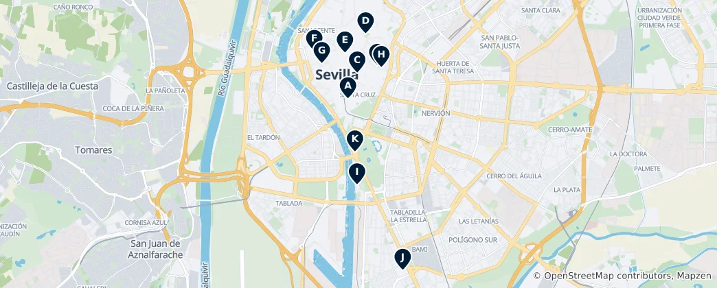 Map of Seville Editor's Choice