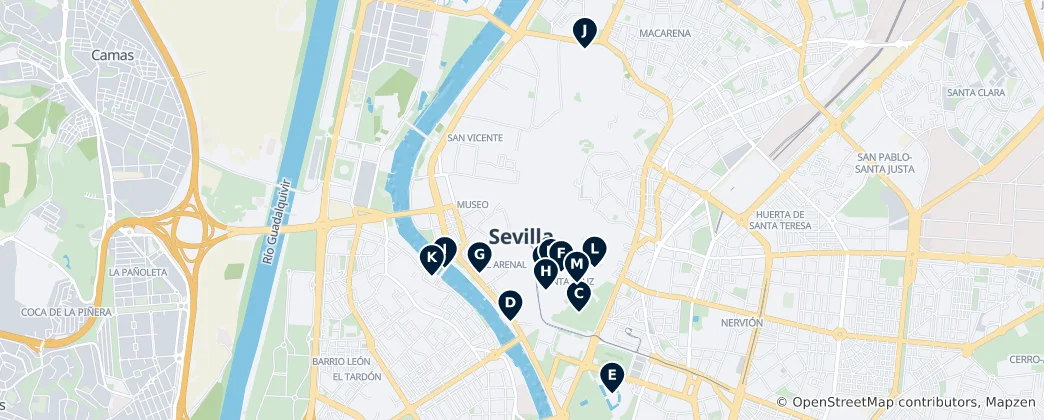 Mapa To, co najważniejsze w Sewilli