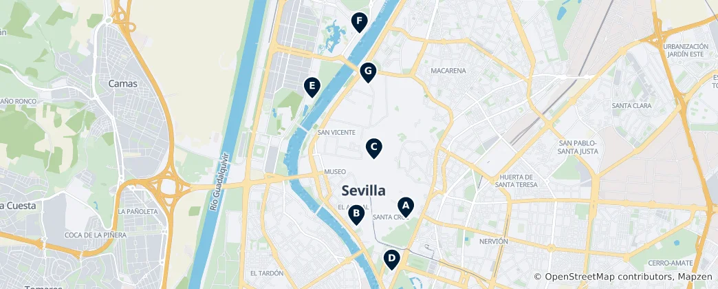 Map of Theatres & Flamenco Venues