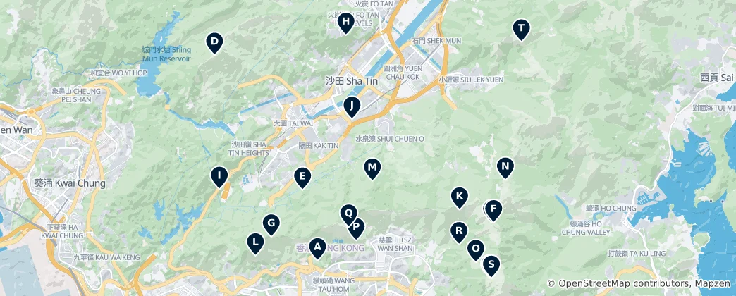 Map of Hong Kong Viewpoints and Peaks
