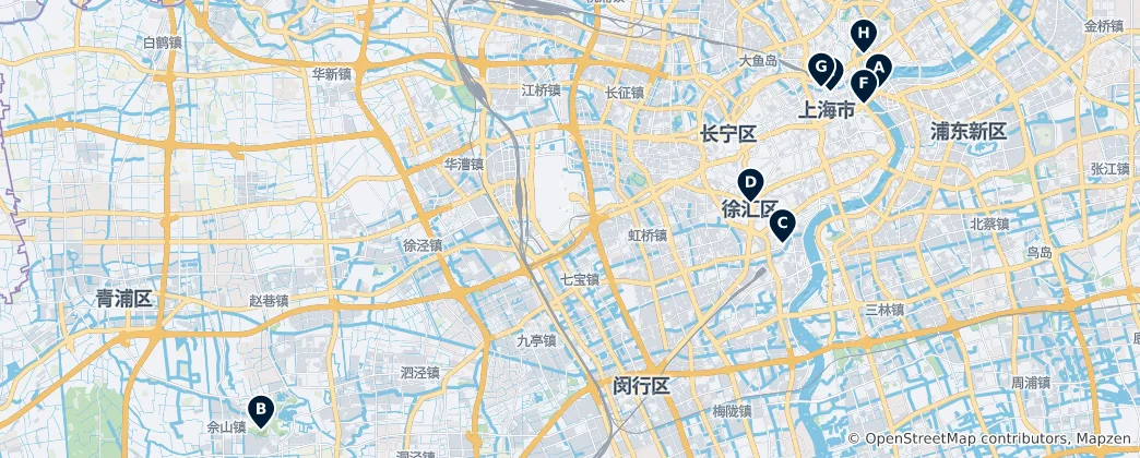 Map of Shanghai Historical Sites
