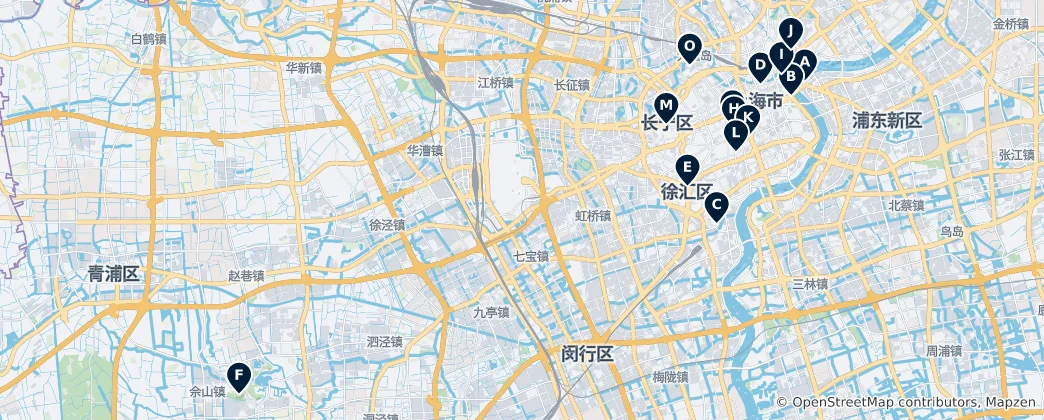 Karte von Shanghai's Must-See Heritage