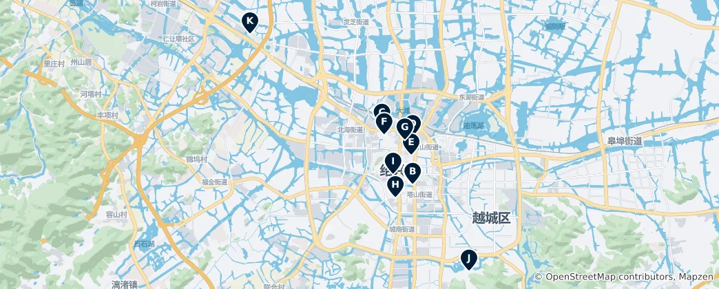 Mapa de Shaoxing Essentials