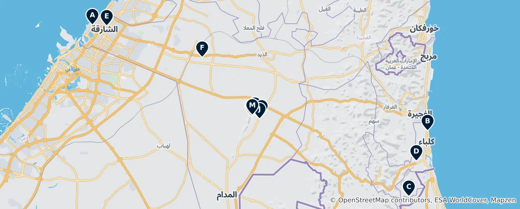 Karte von Historic Sites and Forts