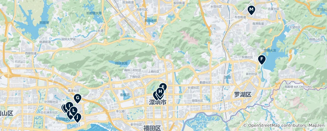 Mapa Shenzhen Museums & Galleries