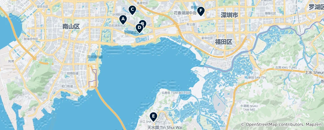 Mapa Shenzhen Theme Parks