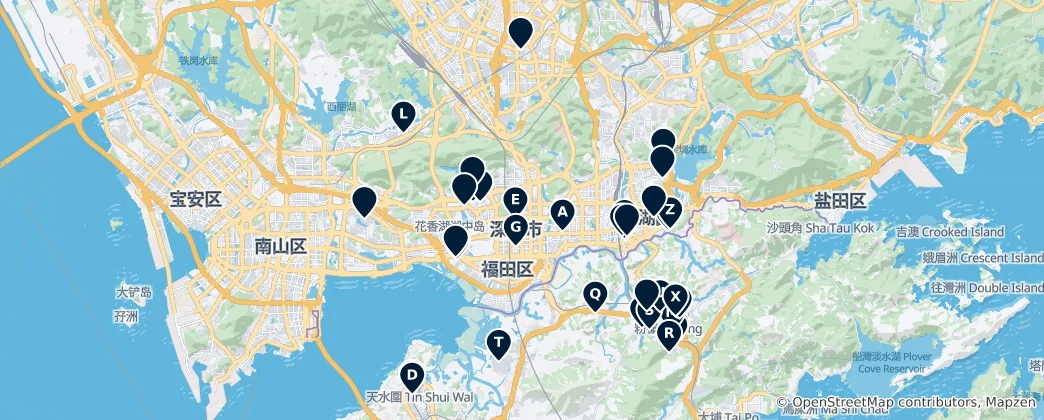 Mappa di Top Shopping Destinations