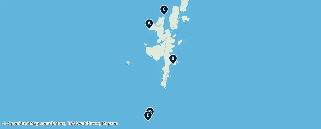Map of Iconic Lighthouses of Shetland