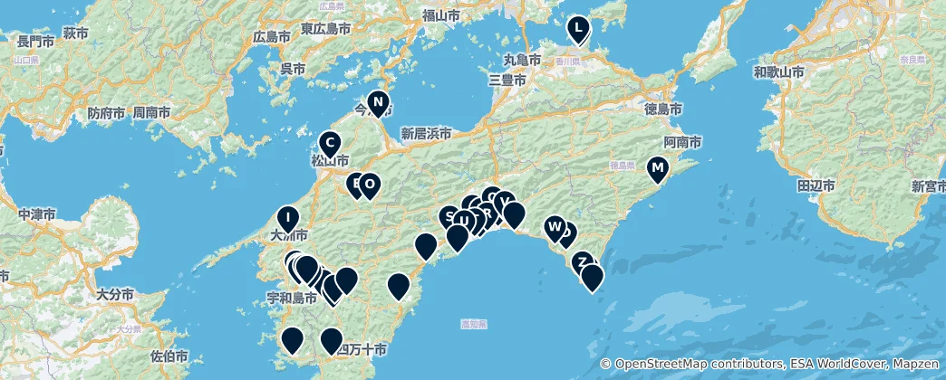 Map of Shikoku's Essential Treasures