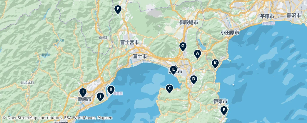 Neprehliadnuteľné Poklady Shizuoky — Mapa