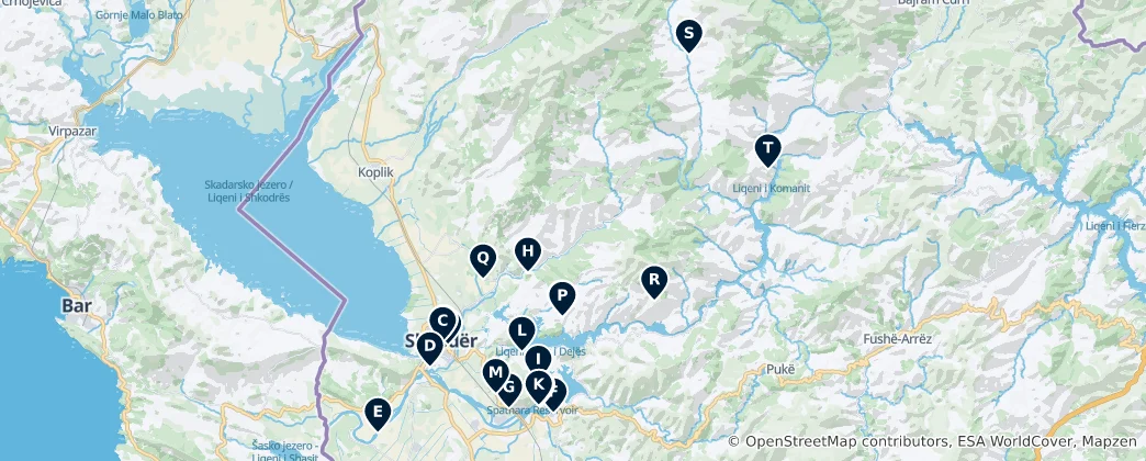 Mappa di Albania's Sacred Sites