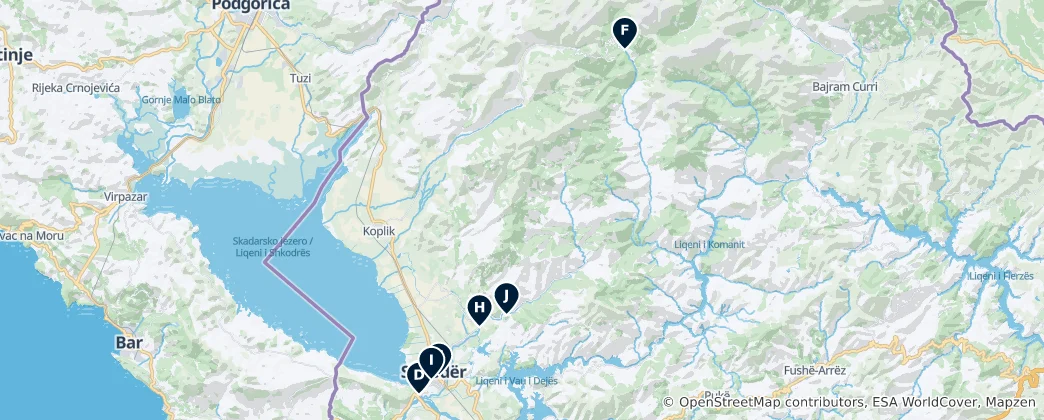 Mapa Shkodër Must-Sees