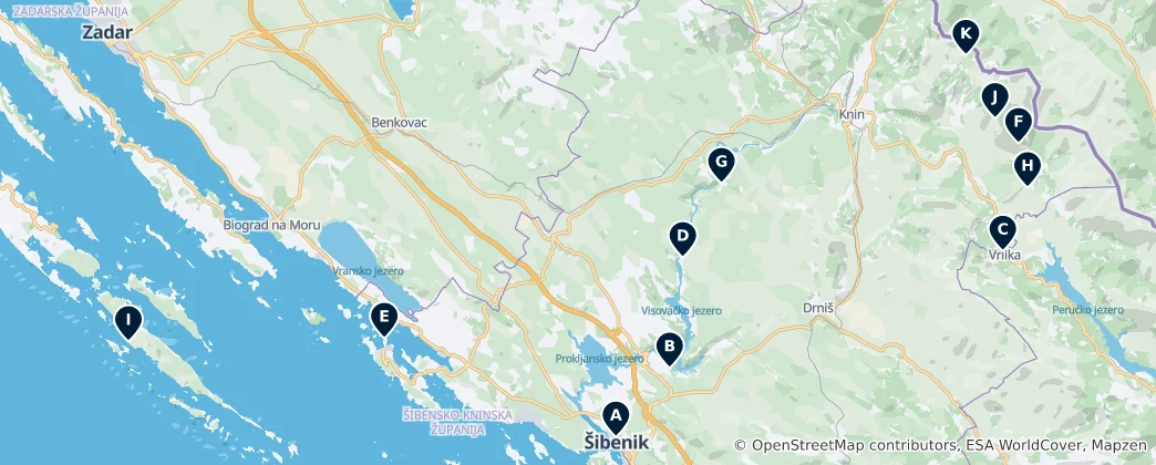 Mappa di Dalmatian Hidden Gems