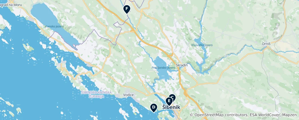 Mappa di Editor's Choice: Šibenik Heritage